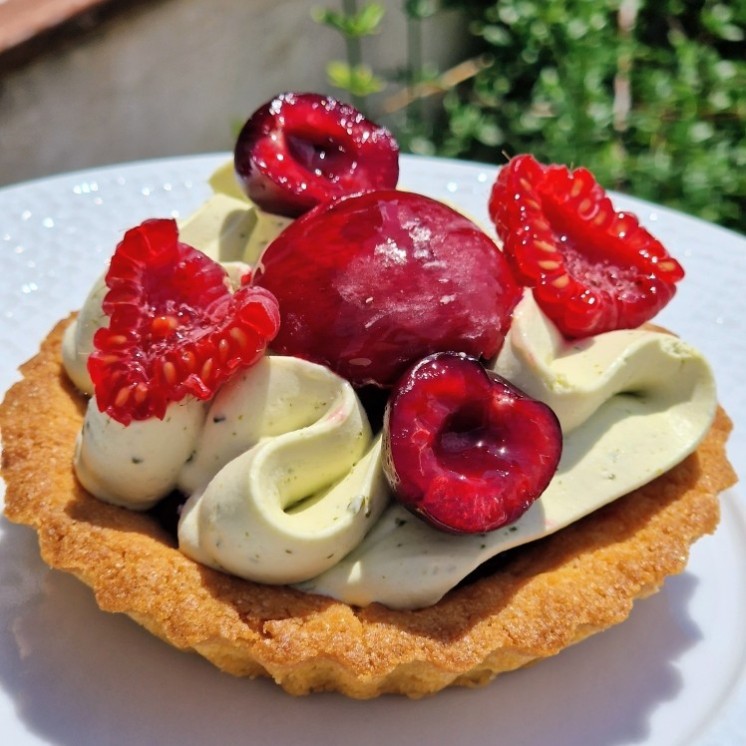 Tarte cerise pistache